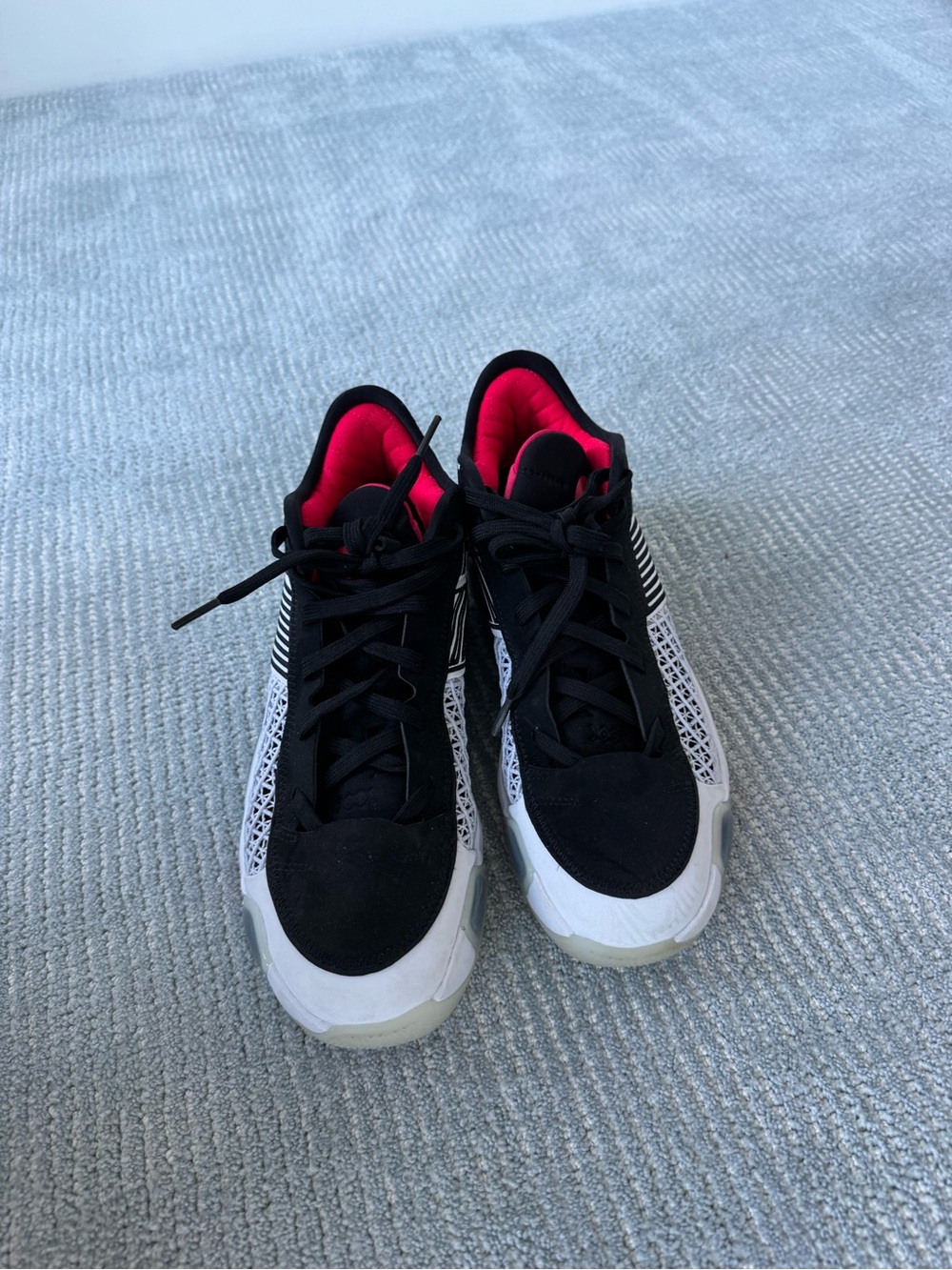 Jordan Men's Black White with Pink Liner Athletic Shoes